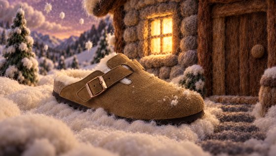 Real clog nested in wool