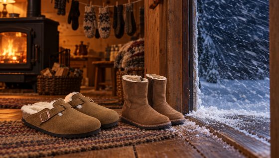 Clogs and boots at the warm threshold